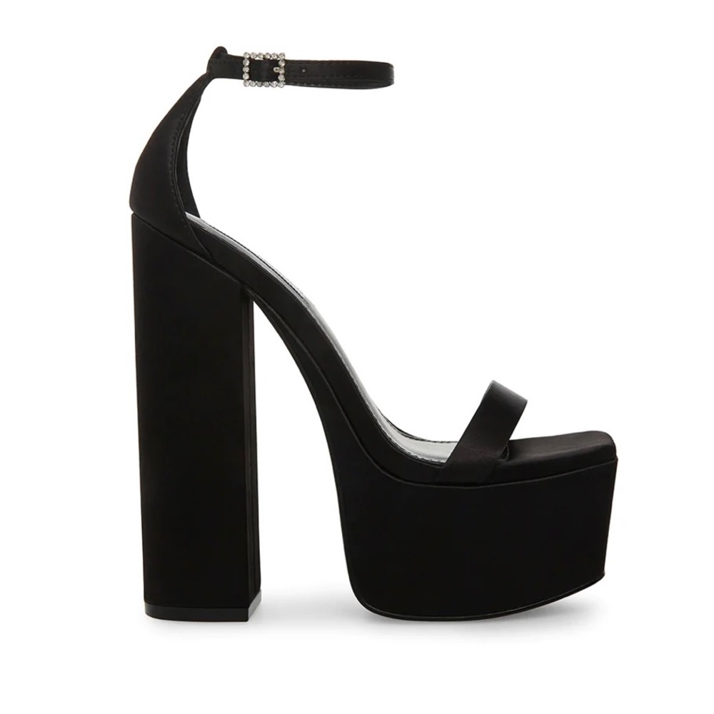 Steve Madden AMORI BLACK SATIN HEEL